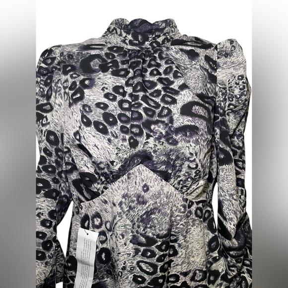 Topshop New NWT Animal Print Black And White Sheath Mini Dress Size 4 - Picture 5 of 6